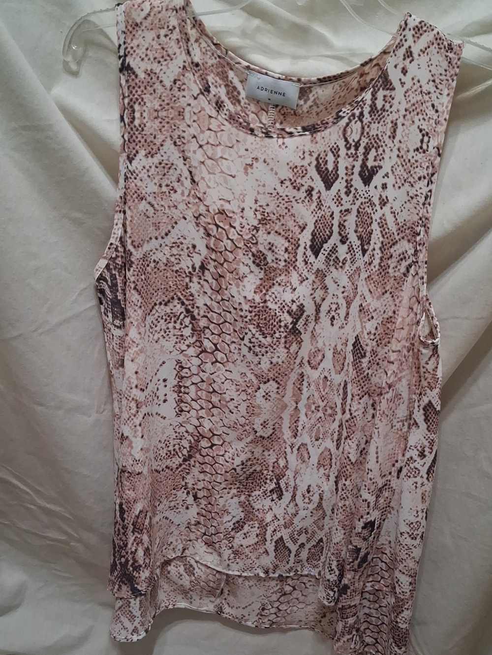 Adrienne Blush and Brown Snake-Print Sleeveless Camisole